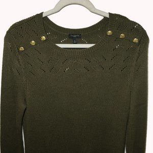 Talbots Olive Green/Brown Sweater-- Size LP